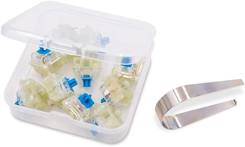 Cherry MX RGB Blue Key Switches Plate Mounted Tactile 60g Force Clicky Tactile SwitchesMX1A-L1NA for Mechanical Keyboard, with Switch Puller-10 Pack